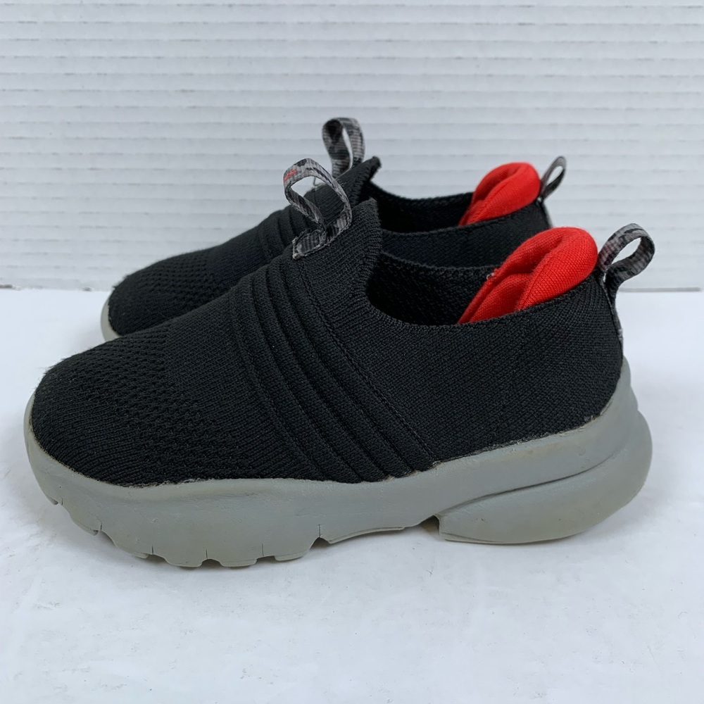 Skechers Razor Flex Black Red Slip On Low Top Comfort Shoes Toddler Sz 8 (S449)